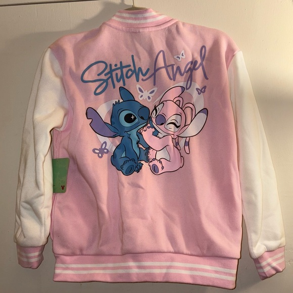 Disney Stitch & Angel Girls Zip-Up Varsity style jacket - Picture 4 of 6